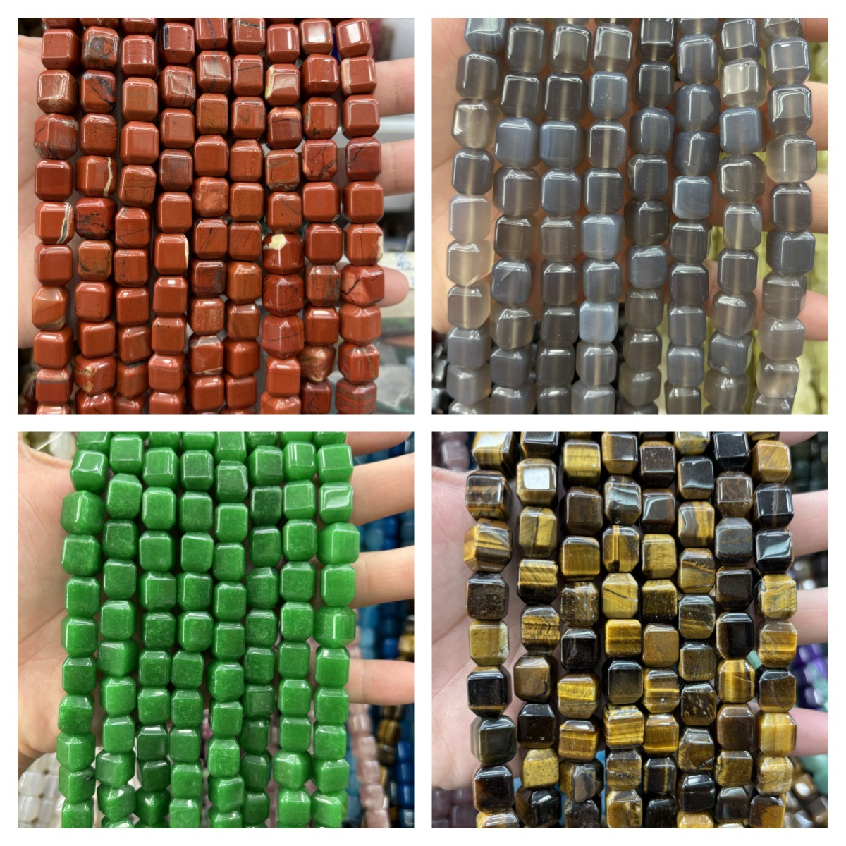 天然石10x12mm方块方糖宝石块 玛瑙 红石 水晶 半成品diy饰品配件
