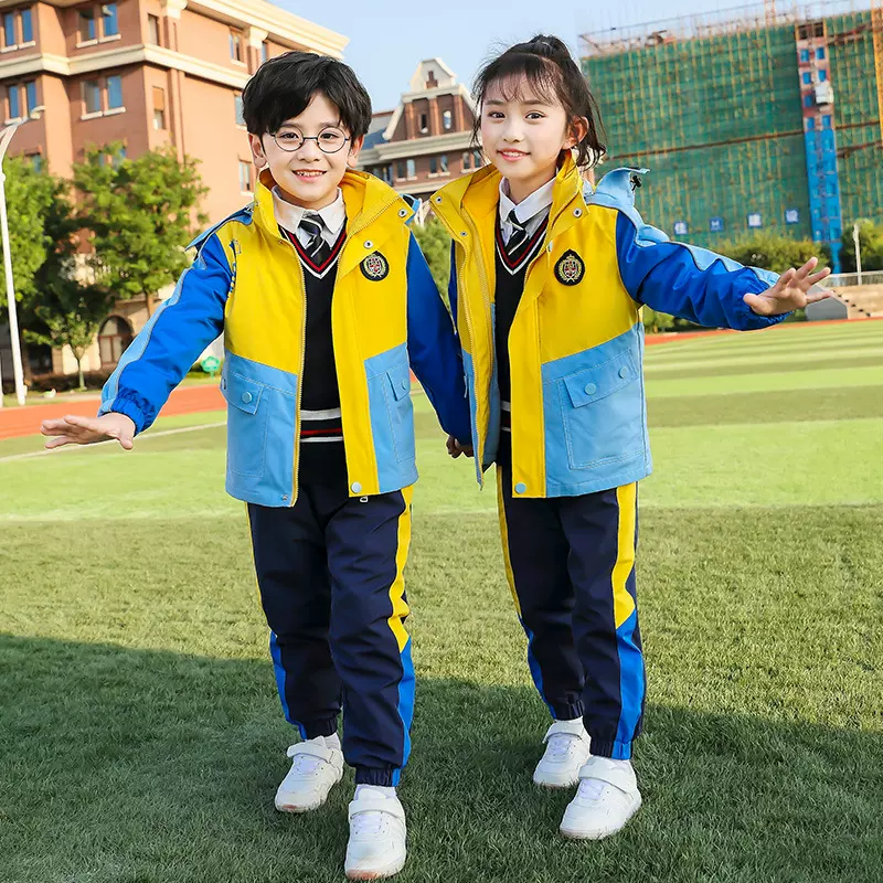 同安儿校服批发幼儿园园服秋冬新款套装小学生冲锋衣三件套班服
