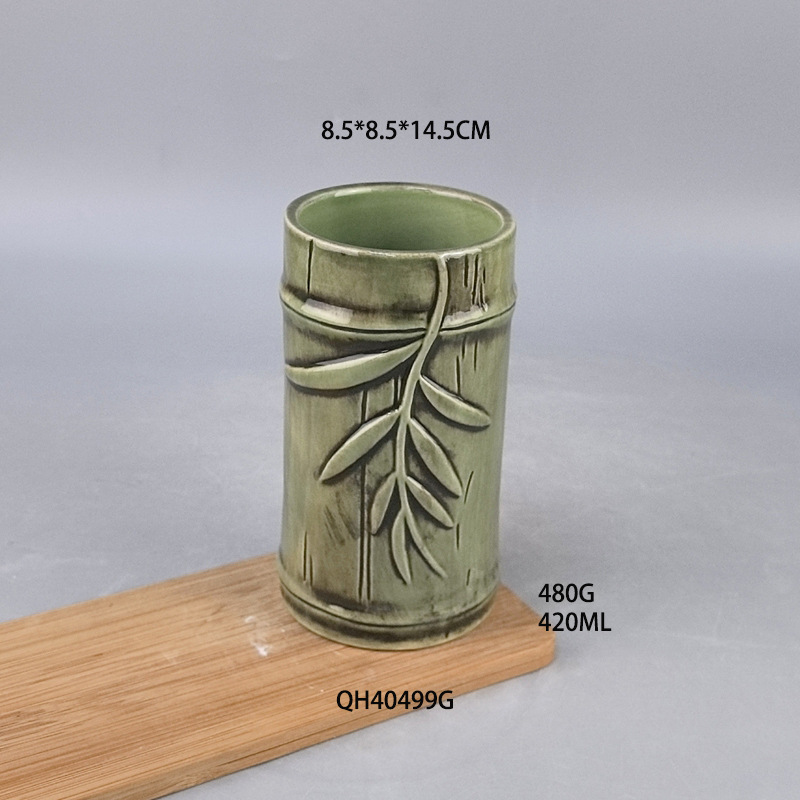 Taza de bar TikiMug transfronteriza Taza de bambú grande de cerámica Taza de cóctel pequeña Mermaid Ticki