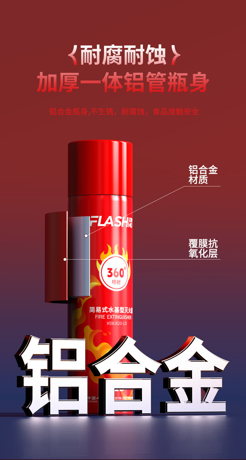 Shanmu 360 Car Fire Extinguisher, Small Portable Car Water-Based Household Car Fire Equipment for Car Use