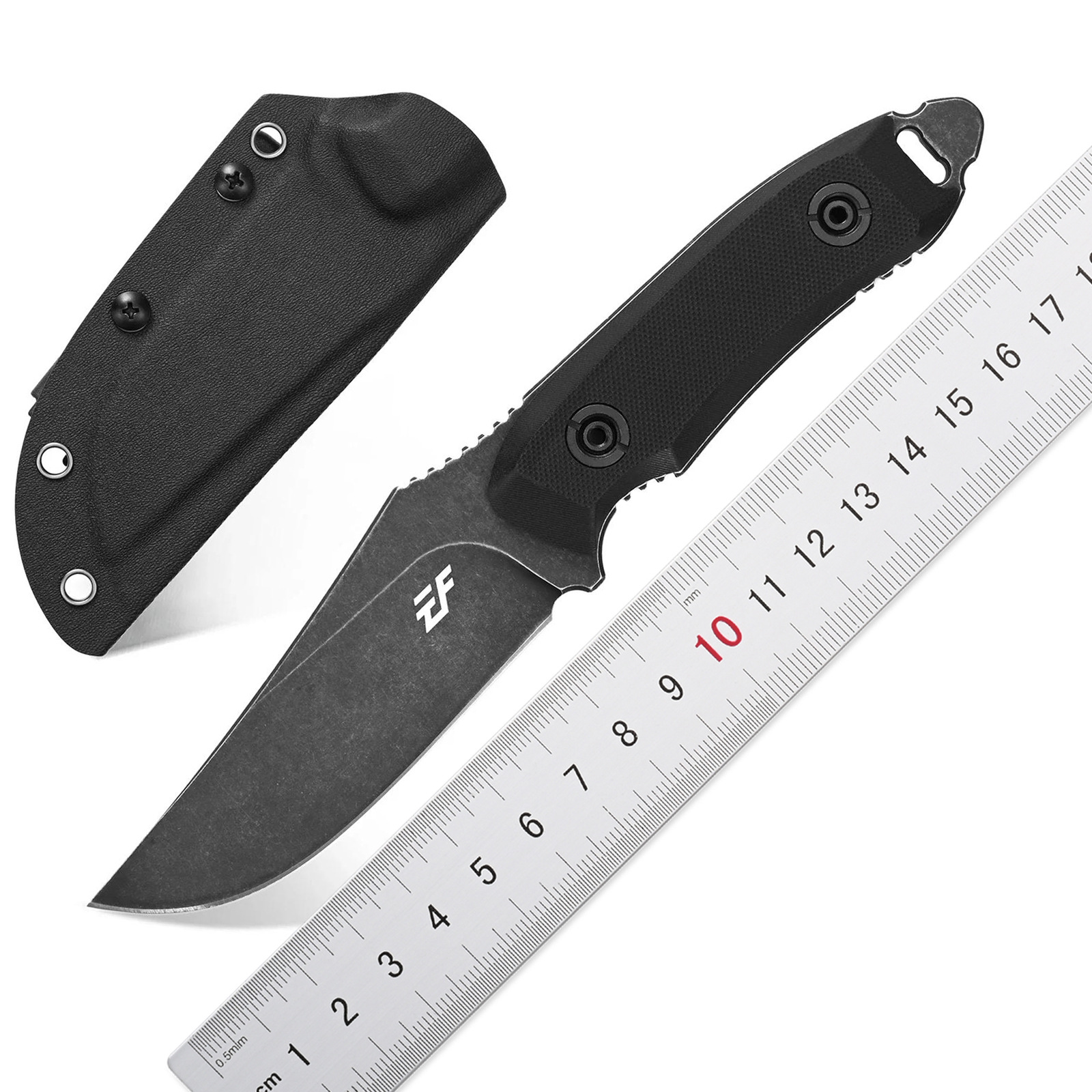 EF126小直刀， 14C28N钢材+粗纹进口亚麻手柄适用于户外野营工具