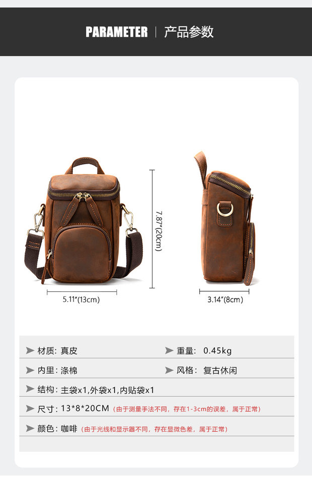 Túi đeo chéo nam da thật da ngựa điên phong cách retro, túi đeo vai đựng vừa máy tính bảng 8 inch — 1323 màu nâu, 1323cà phê, 6097 cà phê đen, 6097 màu nâu chi tiết 93