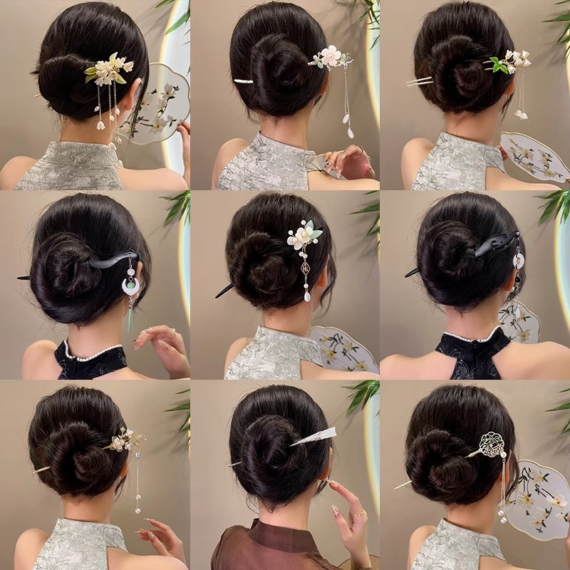 Estilo antiguo horquilla nuevo estilo chino borla paso sacudida palillos de alto grado sentido updo horquilla verano Hanfu cheongsam horquilla tocado