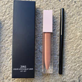 12色不沾杯液体口红唇彩+唇线 唇笔组合搭配套装 现货 无logo