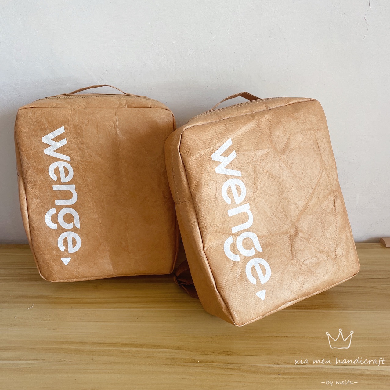 2022新款水洗杜邦纸牛皮纸背包小米同款书包土黄色白色包杜邦纸袋