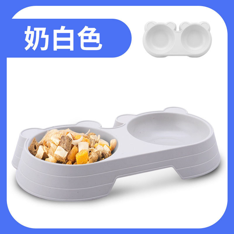 고양이 밥그릇 [습식과 건식 분리 이중그릇] 색상 랜덤