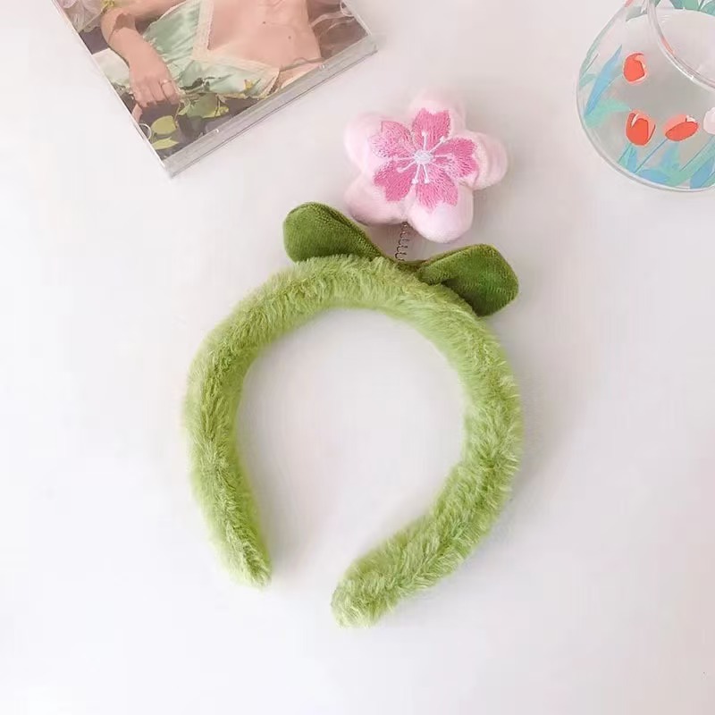 Linda diadema de oso de amor tridimensional, diadema de felpa de dibujos animados de celebridades de Internet, diadema de lavado de cara, accesorios para el cabello de todo fósforo de celebridades de Internet al por mayor