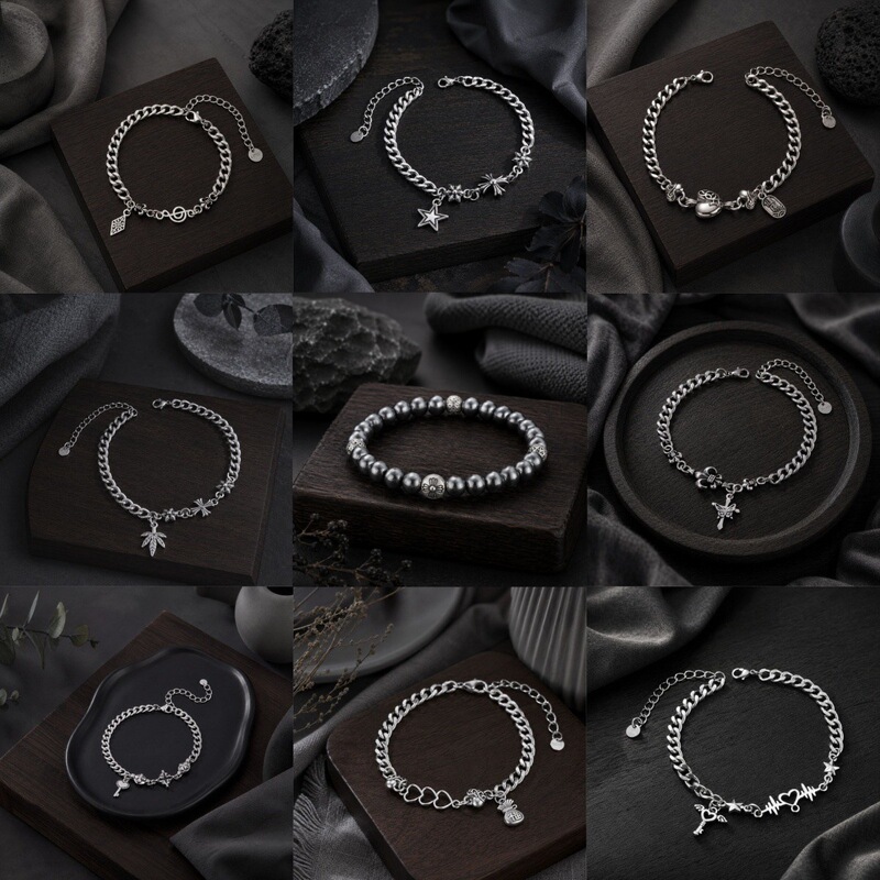 New European and American style men's bracelet with diamond-encrusted cross, titanium steel, non-fading, high-end versatile jewelry, trendy niche accessory for women