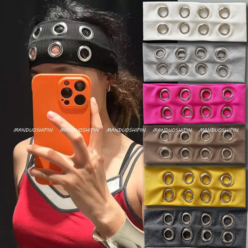 Amazonクロスボーダーベストセラーパンクスタイルメタルフープヘッドバンドワイドエッジ弾性レトロファッションヘアアクセサリーロックスタイルヘッドバンド|undefined