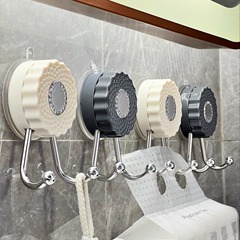 穴あけ不要の双頭吸盤フック、強力な耐荷重浴室用ダブルフック、トイレ用ペーパータオル、痕跡のない粘着フック