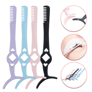Wholesale grafting eyelash double heart eyelash curler comb stainless steel eyelash curler false eyelash auxiliary beauty makeup tool