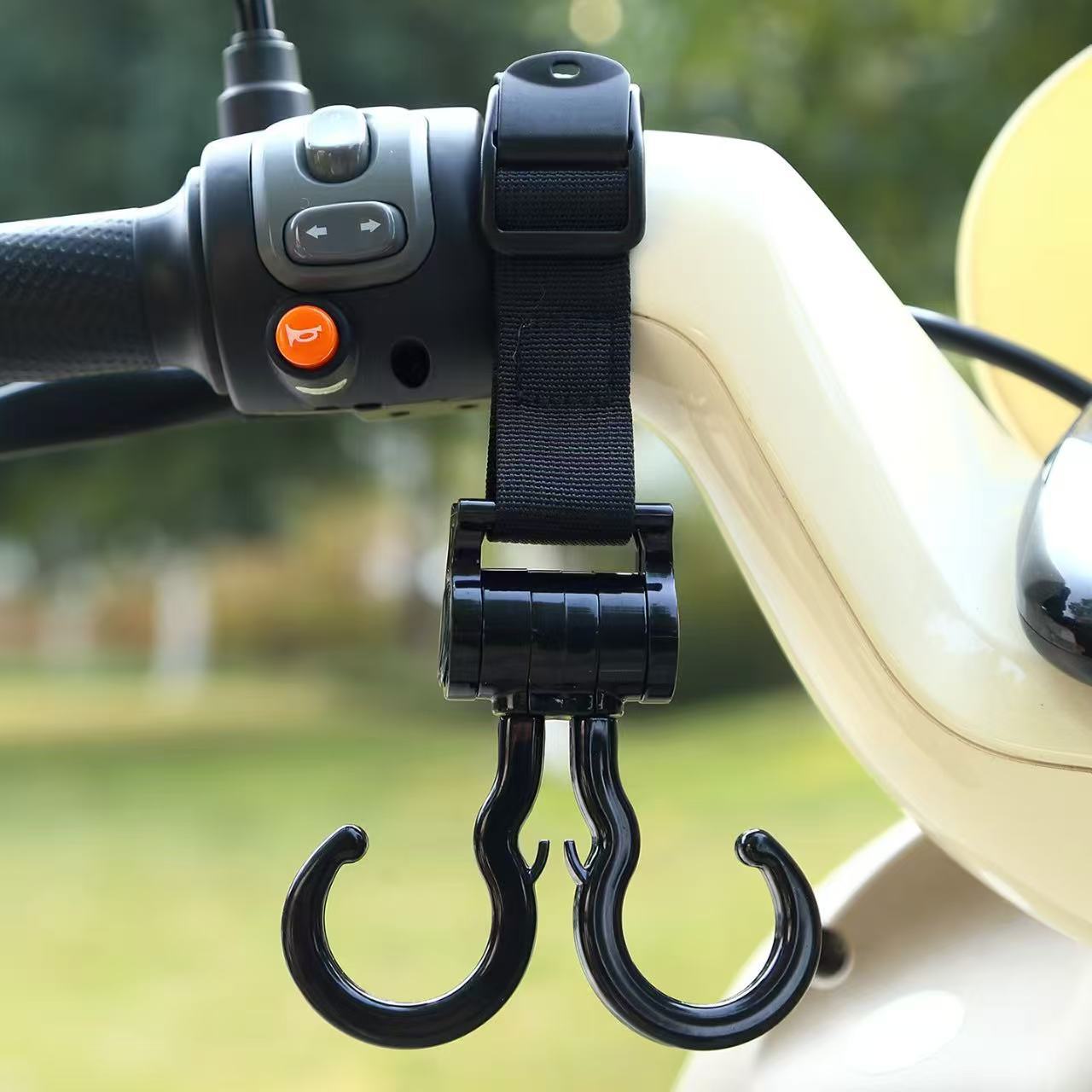 Other Electric Vehicle Accessories — Diàndòngchē Multifunctional Strong Load-Bearing - black-webbing-double-hook-plain-extended-45cm