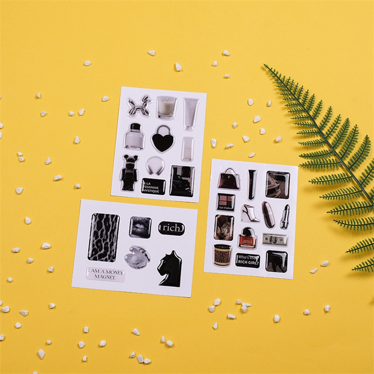 俄罗斯直供透明环氧树脂贴纸手机壳装饰水晶滴胶防水软贴纸批发