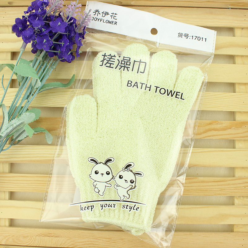 Perezoso cinco dedos guantes de baño espalda frotar Toalla de baño gris exfoliante Exfoliante Piel muerta de doble cara disponible 2 pack