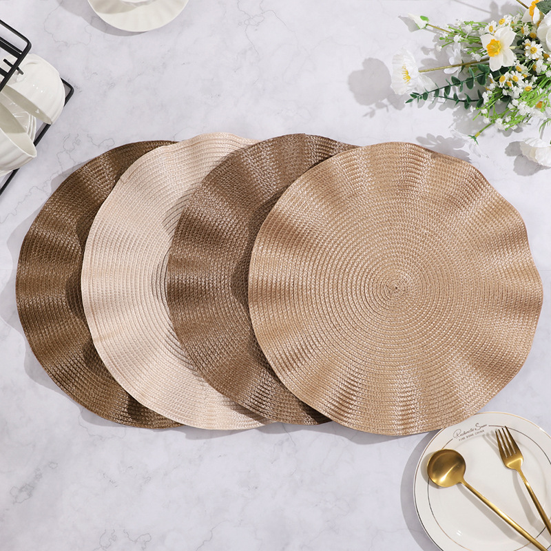 Ventas transfronterizas de material pp loto hormigón borde trenzado ins viento almohadilla decoración de mesa de comedor aislamiento térmico almohadilla de comedor occidental a prueba de quemaduras