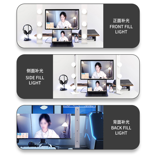 Live Stream Makeup Light Computer Anchor Desktop Beauty Skin Live Room Dual Row LED Video Backlight