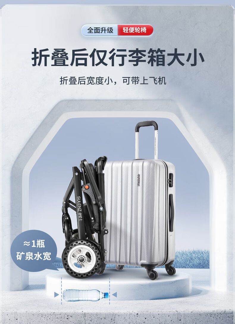 SIIKLA 9.8kg Ultralight Electric Wheelchair for Elderly Foldable Lightweight
