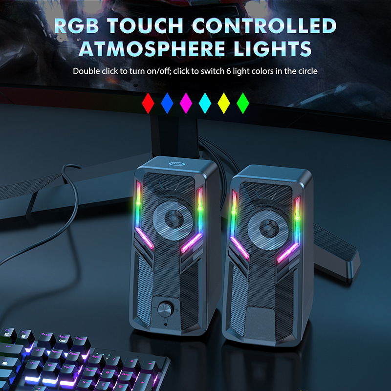 Cross-border private model computer speaker desktop game subwoofer touch desktop notebook 2.0 wired speaker