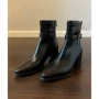 尖头弹力高跟通勤短靴