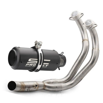 Section Stainless Steel Front Section: Motorcycle exhaust pipe - complete-set-p