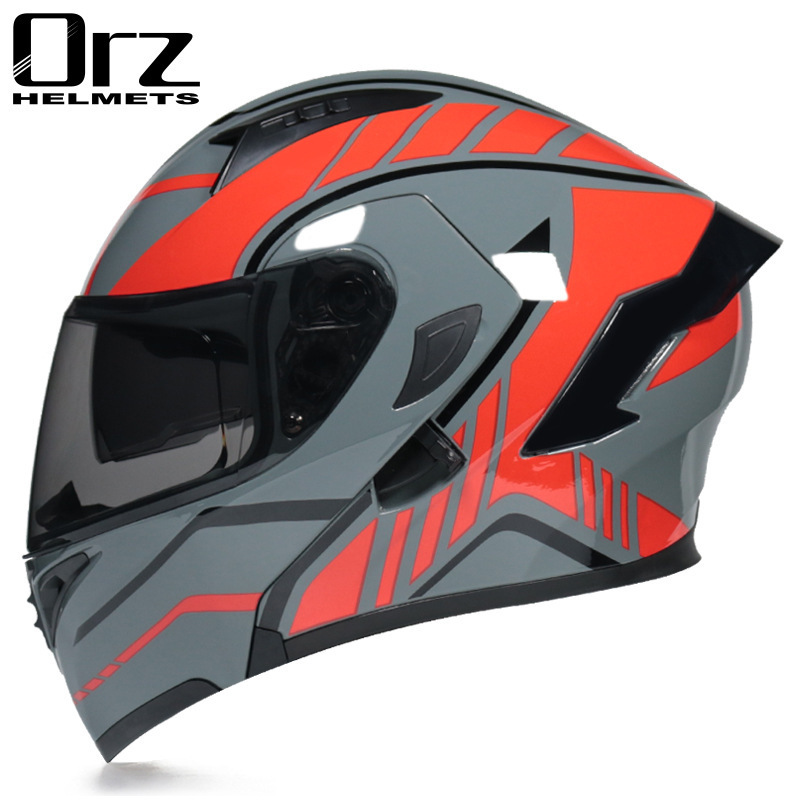 Orz motocicleta eléctrica, casco, casco, hombres y mujeres, casco completo, cola, medio casco, casco, personalidad, locomotora de invierno, gris