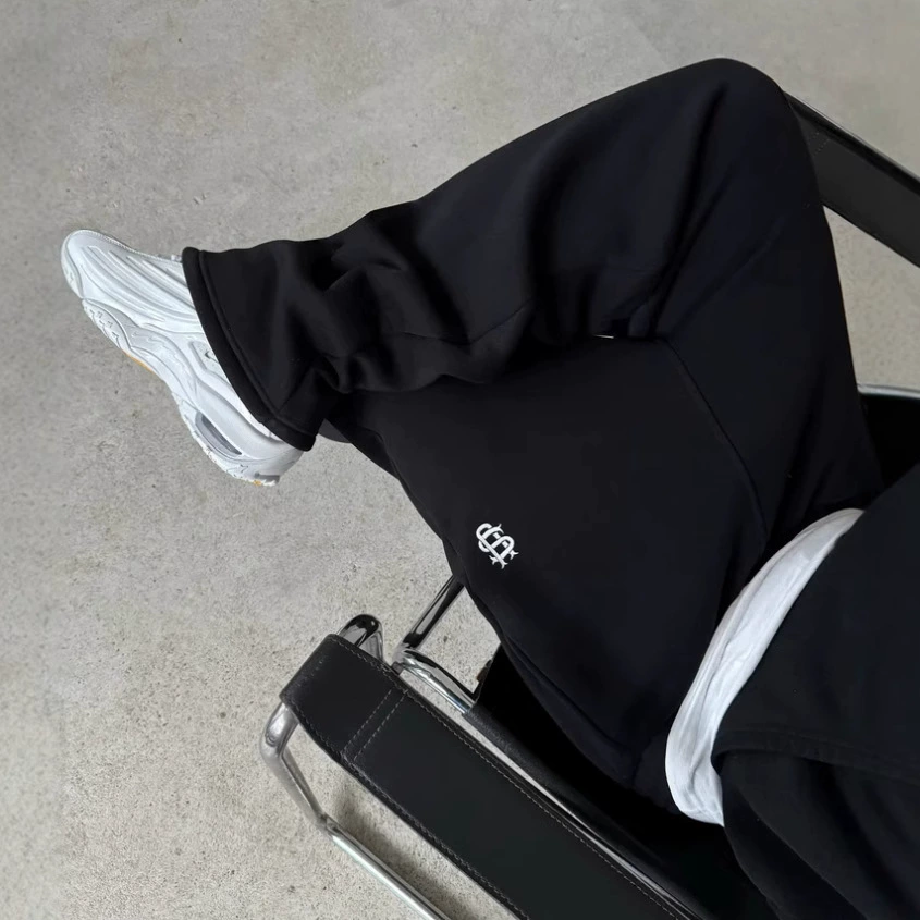 Спортивные брюки unisex ретро однотонные хип-хоп стиль, молния внизу и эластичный пояс, XS–XXL