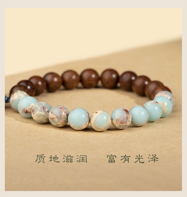Chinese-style Shoushan stone bracelet, new Chinese-style lotus, golden silk sandalwood, holding Zen, green sandalwood prayer beads, black sandalwood prayer beads bracelet, female 311 undefined