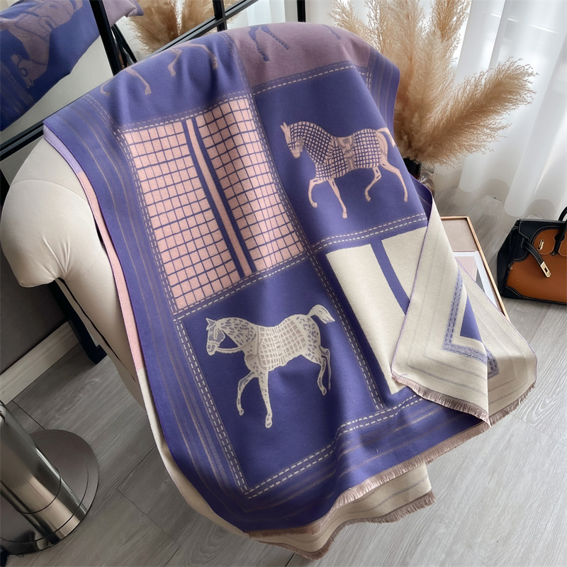 新型のカシミヤのマフラーの女性の高級感の冬の保温はエアコンのストールの長い馬車のウールのストールを厚くします。