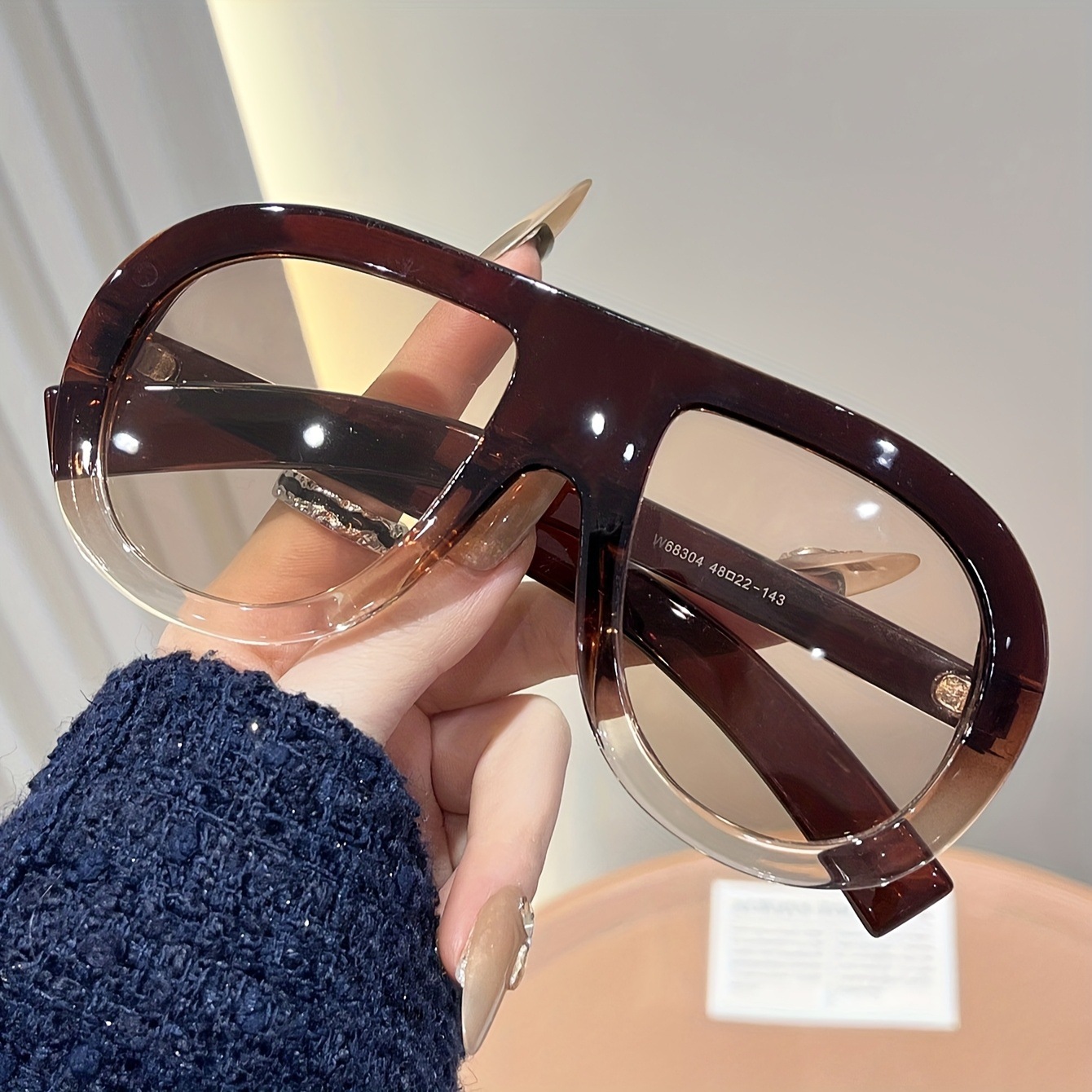 Stylish Oversized Aviator Sunglasses For Women Retro Uv Protection_voghion.com