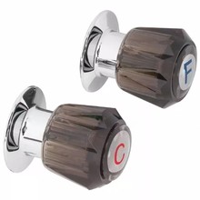 亚克力透色冷热兼容手轮旋钮手把水龙头配件透明手把外贸亚马逊专