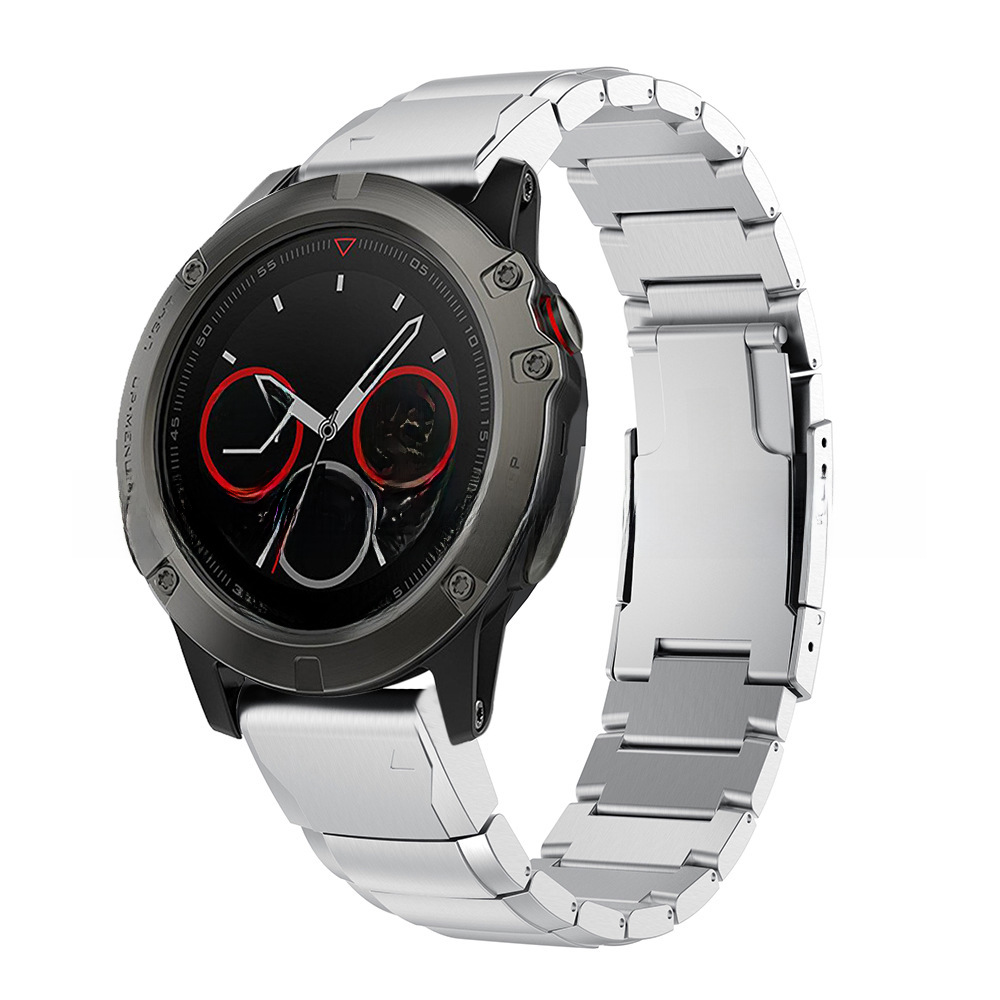 佳明Fenix7X/Fenix6X/Enduro一珠快拆鋼帶龜背扣不鏽鋼手錶帶26mm