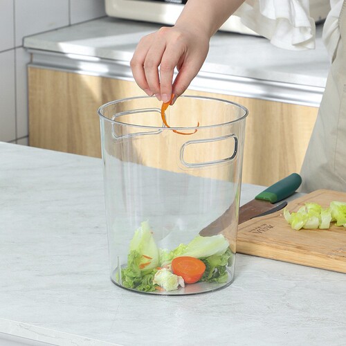 Large-capacity transparent dustbin with thickened design, suitable for living room, bathroom, home use, desktop, office, bedroom, wastebasket