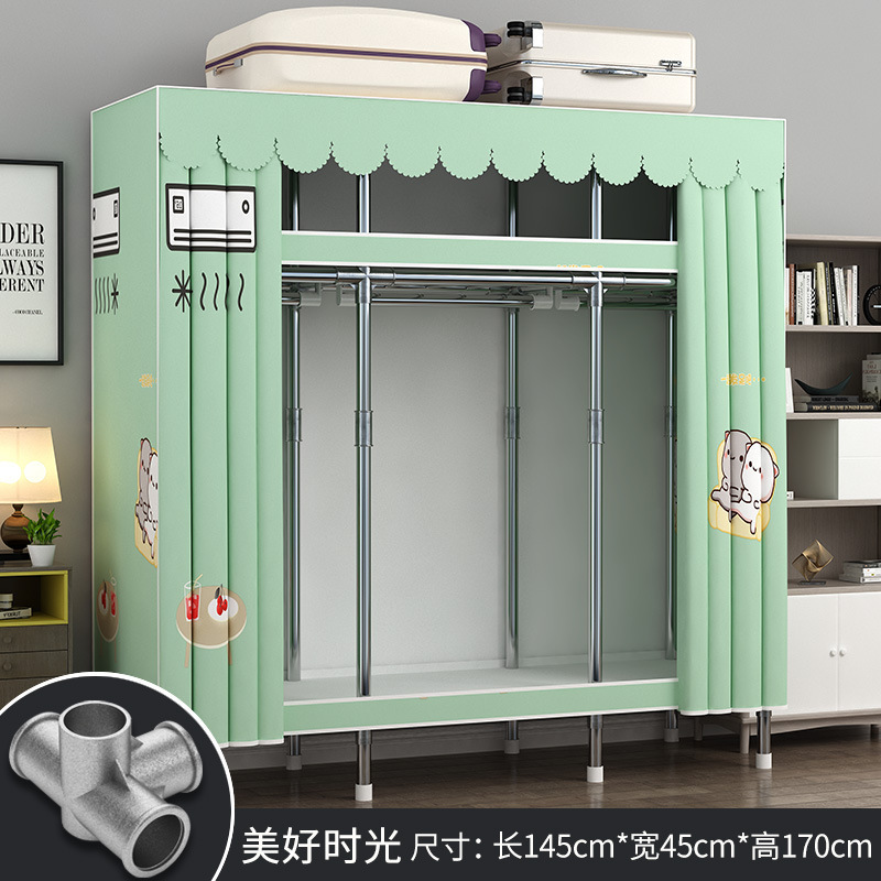 简易衣柜家用卧室组装布衣柜钢管加厚加粗结实耐用布衣橱出租房用|undefined
