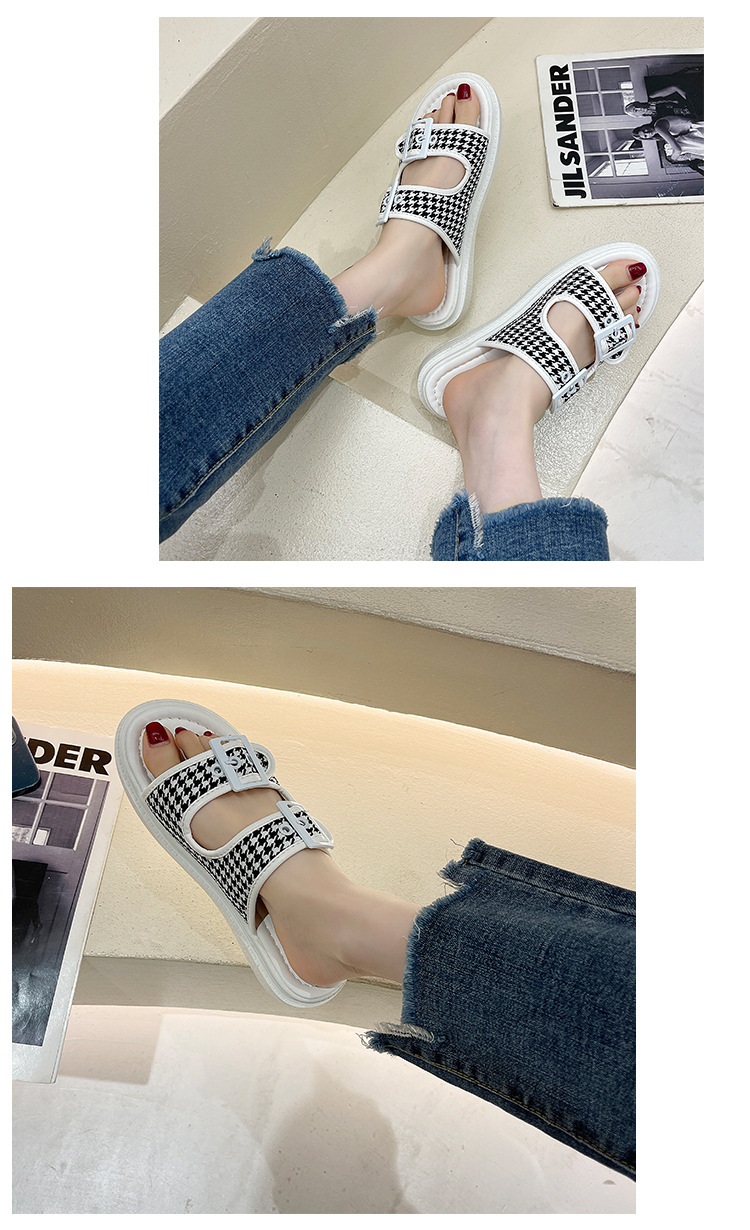 casual flat-bottomed sponge cake outer wear slippers NSZSC60430