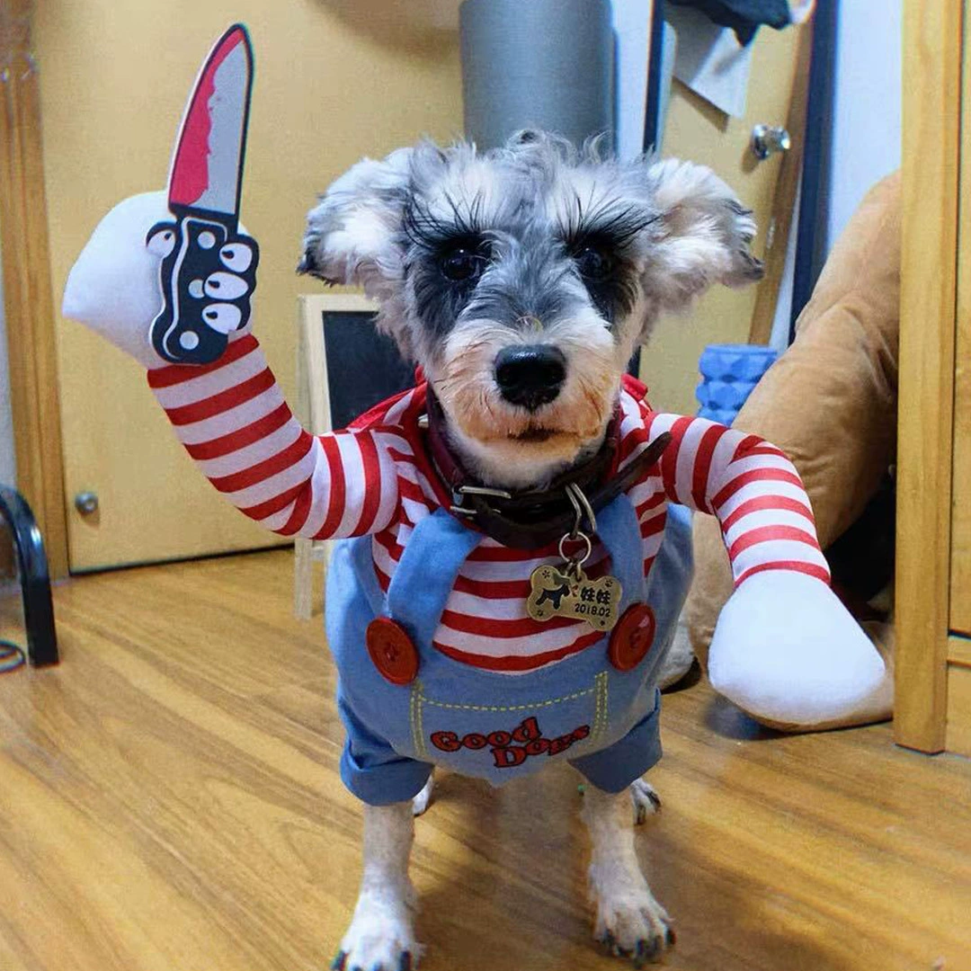 Амазонка Трансграничный Новый Хэллоуин Украшение Веселые Вставные Преобразы Одежда Собаки Одежда Собаки С Ножом Убийцы