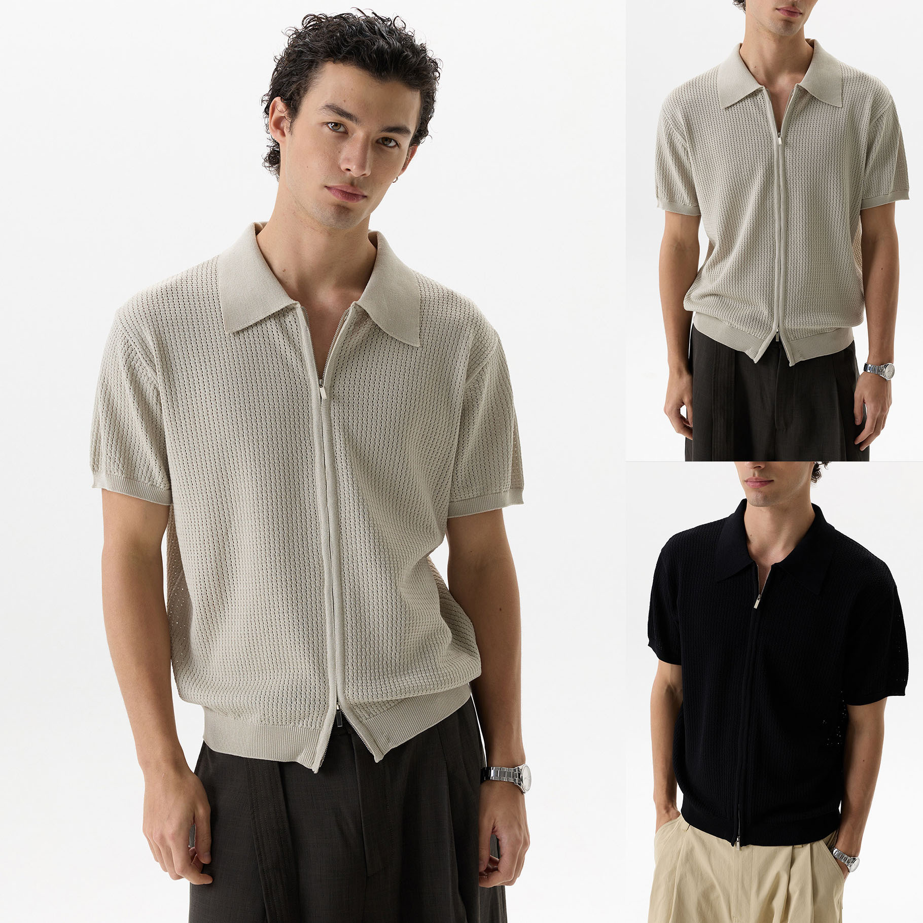 Camisas de polo de manga corta de estilo antiguo, camisetas de jersey de hombre con solapa, texturas de seda de hielo, camisetas de verano, fábrica transfronteriza al por mayor