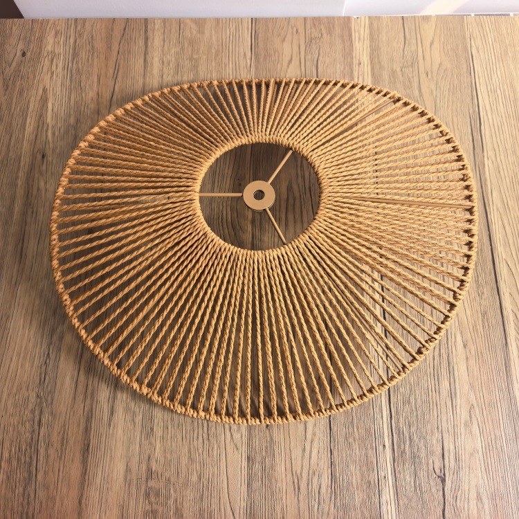 Pantalla tejida lámpara de araña de Ratán retro japonesa, dormitorio del restaurante residencial, accesorios de iluminación creativos y personalizados