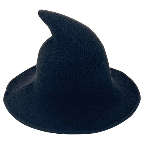 Halloween Witch Hat Regular Knit Cross-border Amazon Wizard Hat Pointed Brim Party Personalized Costume Hat