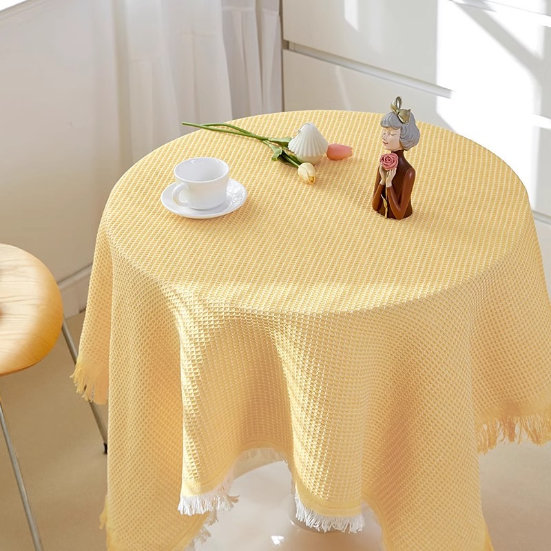Honeycom-kuning dan putih [meja bulat] / 90*90cm-cocok untuk meja samping tempat tidur/meja bulat persegi kecil