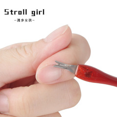 Nail dead skin pusher, foot scraper, stainless steel nail grooming tool for dead skin removal, dead skin pusher with dust brush