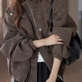 美式复古哑光皮衣外套女2026春秋新款感酷飒休闲垂软夹克上衣