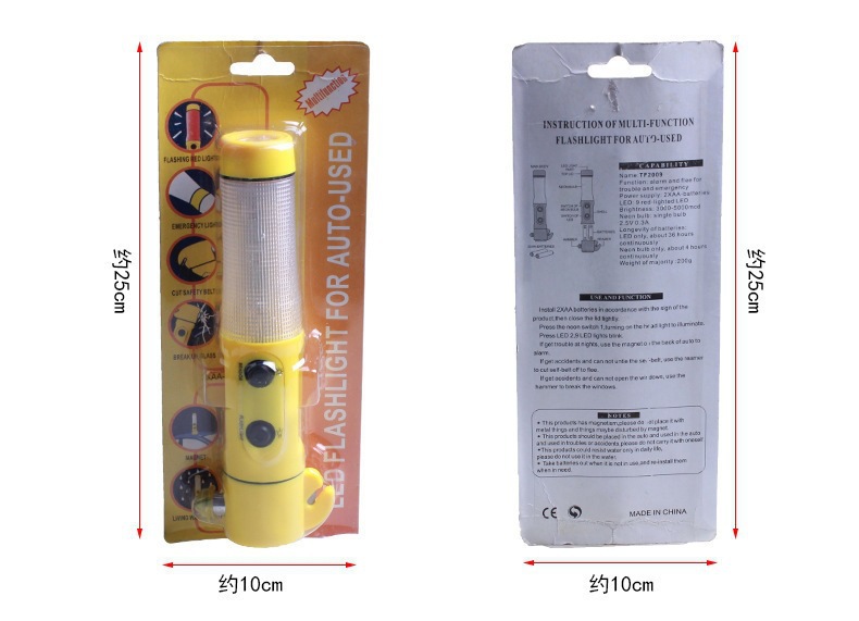 4-in-1 Safety Hammer for Cars, Life-Saving Hammer, Glass Window Breaker, Multifunctional Car Escape Hammer, Emergency Flashlight