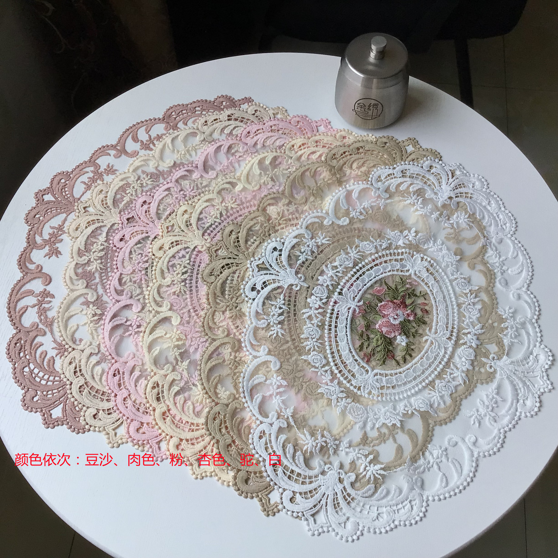 Encaje mantel posavasos estilo europeo Vintage bordado encaje cubierta a prueba de polvo toalla mesa de café estera accesorios de tiro mantel decorativo bandera