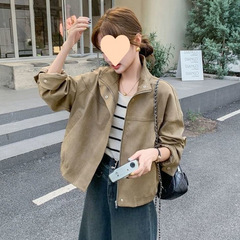 卡其色休闲短外套2025新款春秋小个子气质减龄夹克开春外套爆款