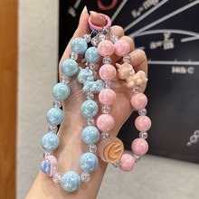 批发亚克力清晰diy手工串珠钥匙链手机垫片 精美高颜值高货手机链