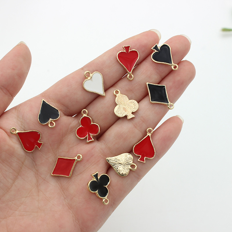 Poker, Heart Shape Pattern 10 PCS/Package 12*16mm Alloy Poker Heart Shape Pendant DIY Jewelry Accessories Bracelets