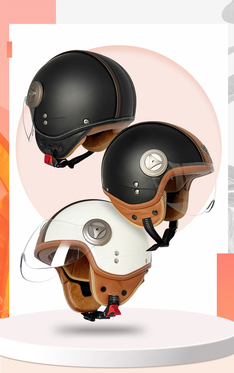 Voss Four Seasons Neutral 3C Certified Electric Motorcycle Helmet Men's and Women's Sunscreen Helmet with Lens Winter Warmth