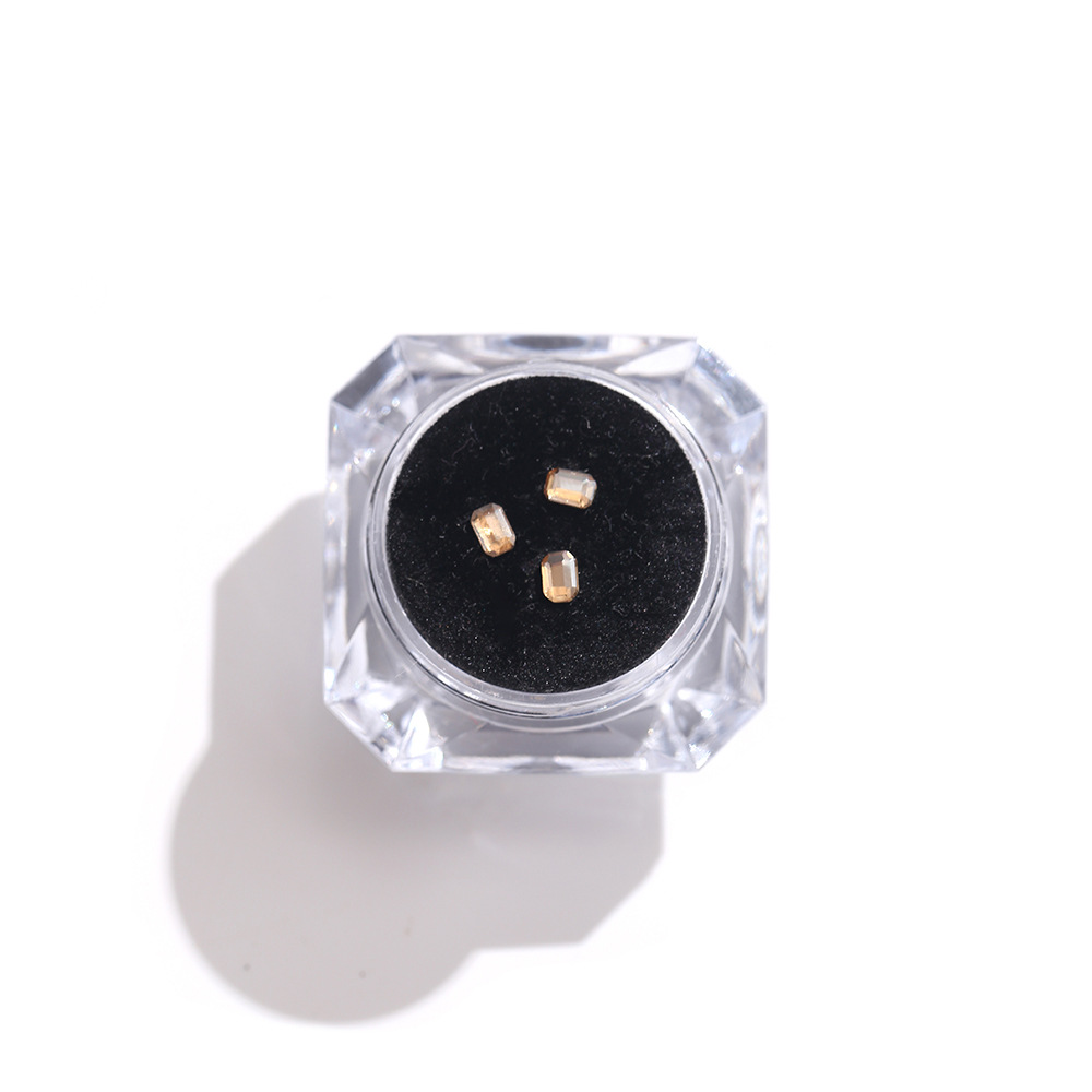 3-piece Set Of Champagne Flat-bottomed Irregular Tooth Gems_voghion.com