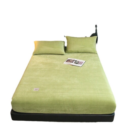 Winter Crystal Fleece Bedspread Single Piece with Extra Fleece and Thick Milk Fleece Sheet Set Bed Cover Protective Cover for Student Dormitory Three-Piece Set