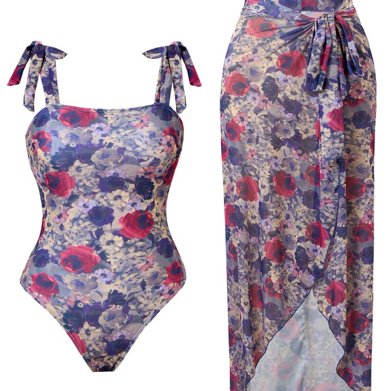 Women's Bikini European and American New Style Swimsuit Beach Party Pool Fashion Sexy Long Skirt One-Piece Swimsuit 2026 Model